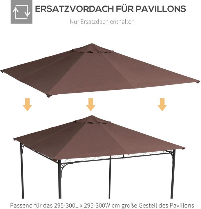 Produktbild Outsunny Ersatzdach für Pavillon (300 cm, 300 cm)