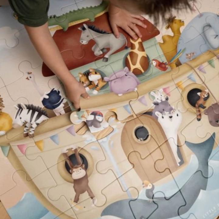 Actual product image Little Dutch Floor puzzle XL Noah's Ark (44 pieces)