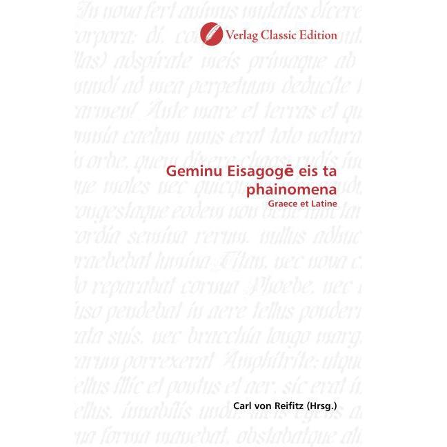 Geminu Eisagog eis ta phainomena, Fachbücher von Carl von Reifitz