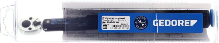 Produktbild Gedore 3549-02 UK Drehmomentschlüssel TORCOFLEX UK 5-25 Nm (1/4", 5 Nm, 25 Nm)
