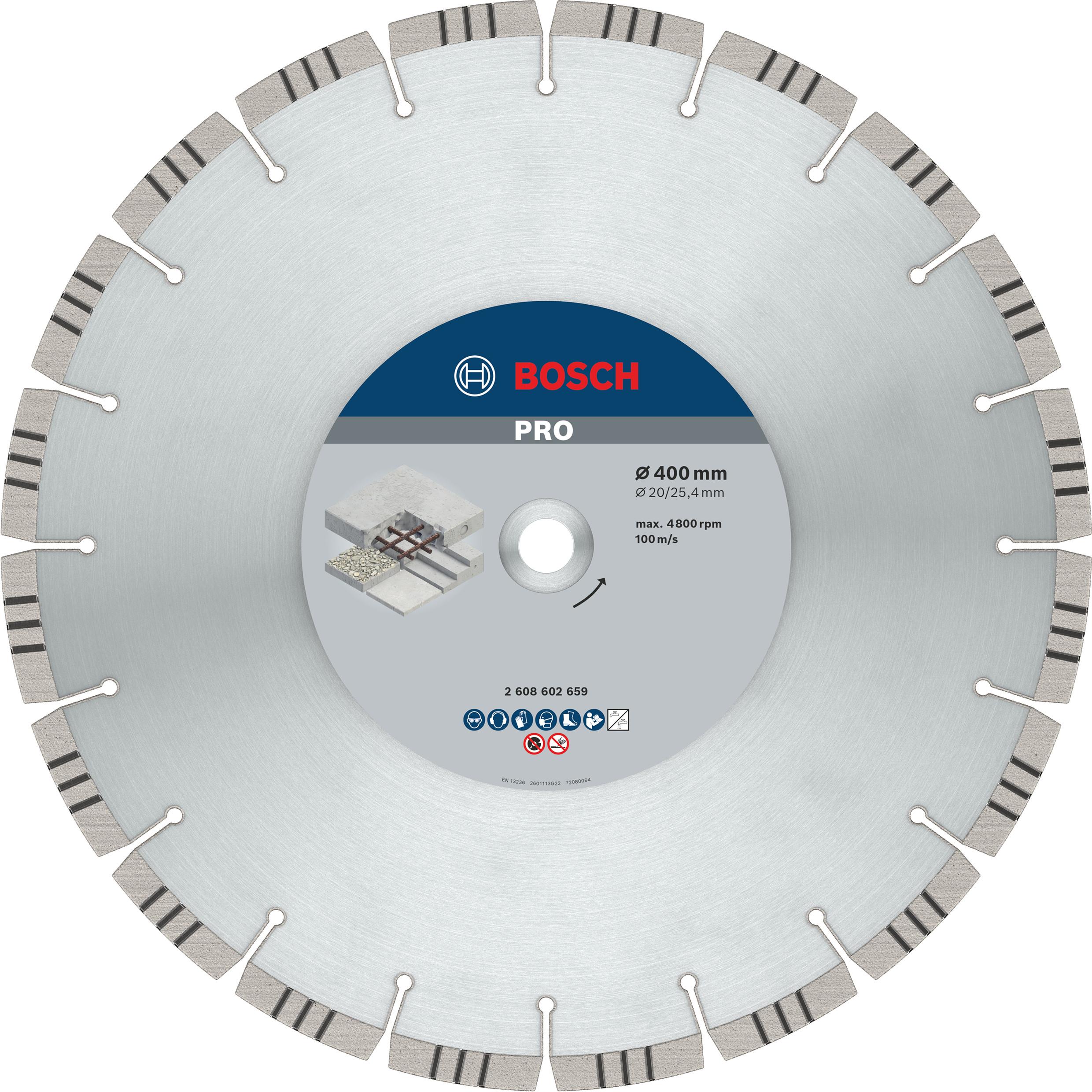 Bosch Professional Zubehör, Lama, Disco diamantato PRO Concrete, 400 x 20/25,4 mm