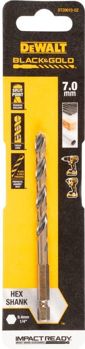 Actual product image DeWalt DT20610QZ HSSG metal twist drill 1 piece 7 mm total length 111 mm corr. (7 mm)