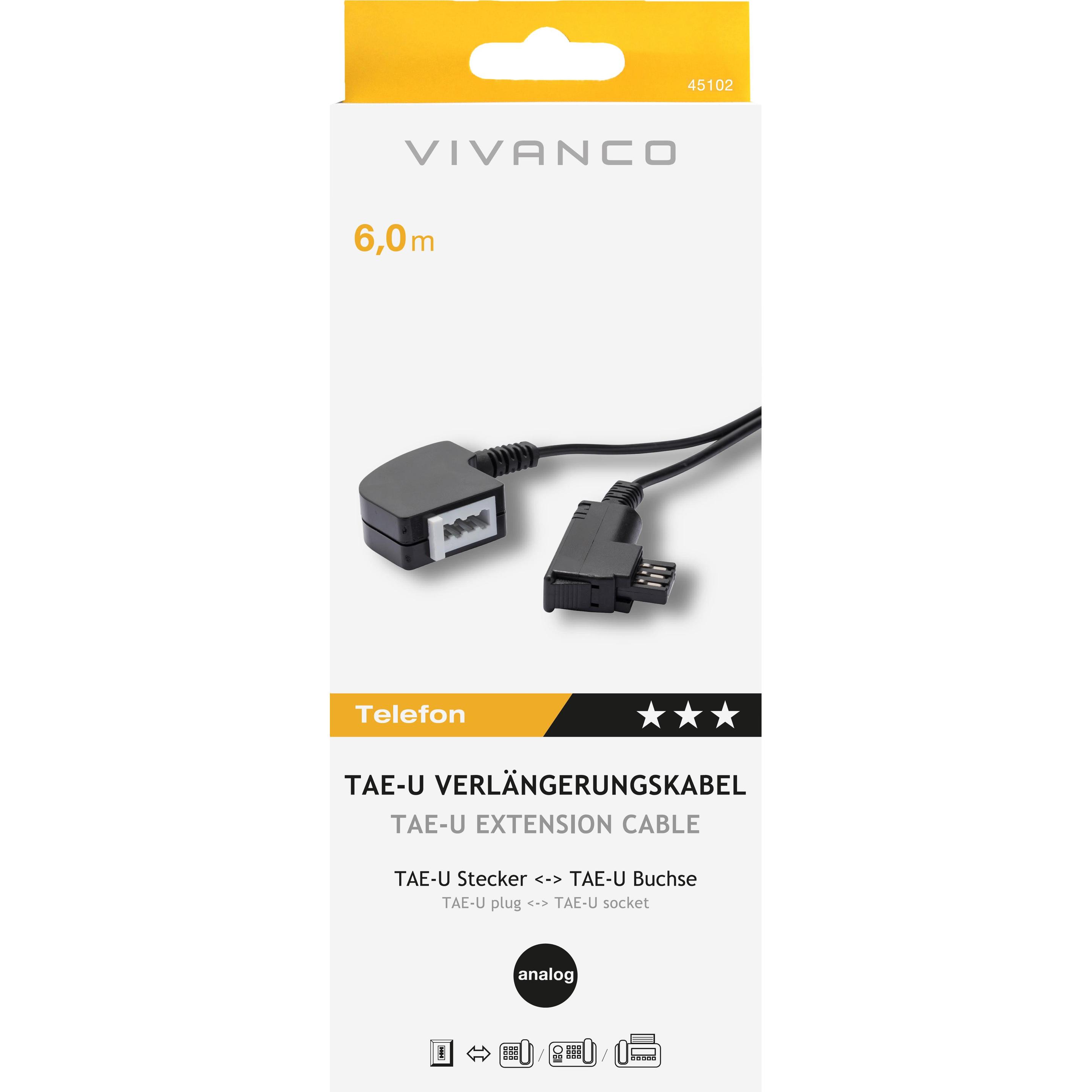 Thumbnail - Vivanco Telefon/Modemverl.,TAE-U, 6m, Telefon Zubehör