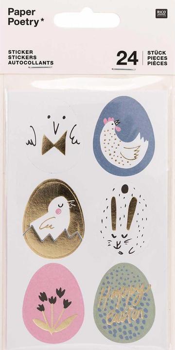 Rico Design Sticker Ostereier, 4 Blätter (4 x, 0.5 x 10 x 19.5 cm)