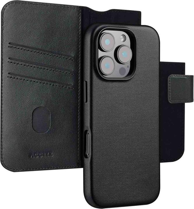 Accezz Leather Bookcase 2-in-1 met MagSafe iPhone 16 Pro Max - Onyx Black (Apple iPhone 16 Pro Max)