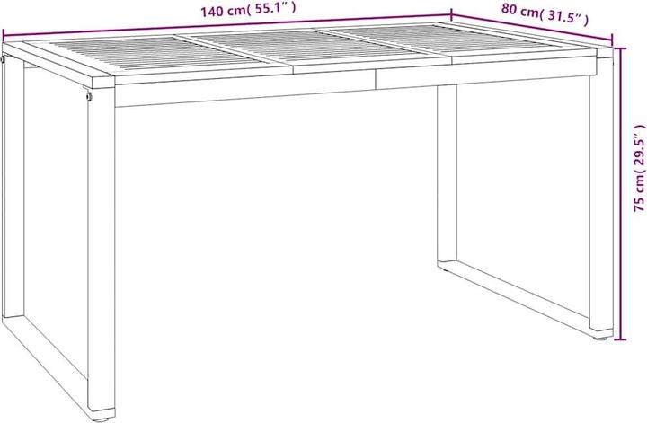Produktbild vidaXL Garten Essgruppe (140 x 80 x 75 cm)