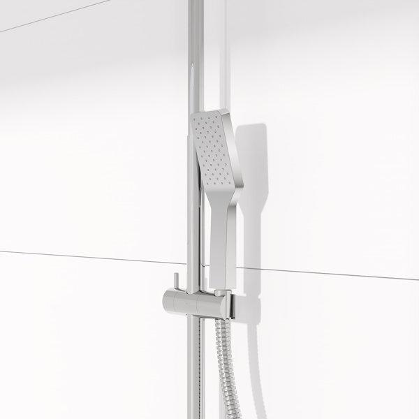 Actual product image Steinberg Series 390 shower system, glass shelf, thermostat, Easy Clean, rain shower, hand shower