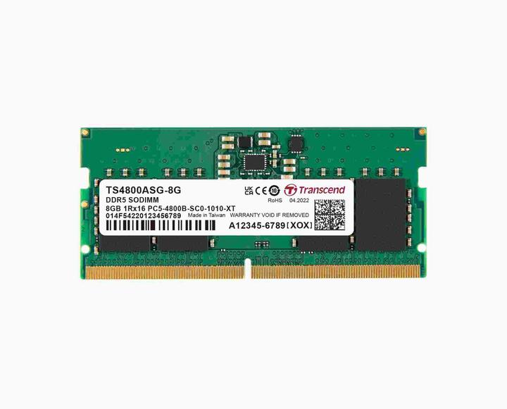 Immagine prodotto Transcend JetRam JM4800ASG-8G, 8 Go, 1 x 8 Go, DDR5, 4800 MHz, 262-pin SO-DIMM (1 x 8GB, 4800 MHz, RAM DDR5, SO-DIMM)
