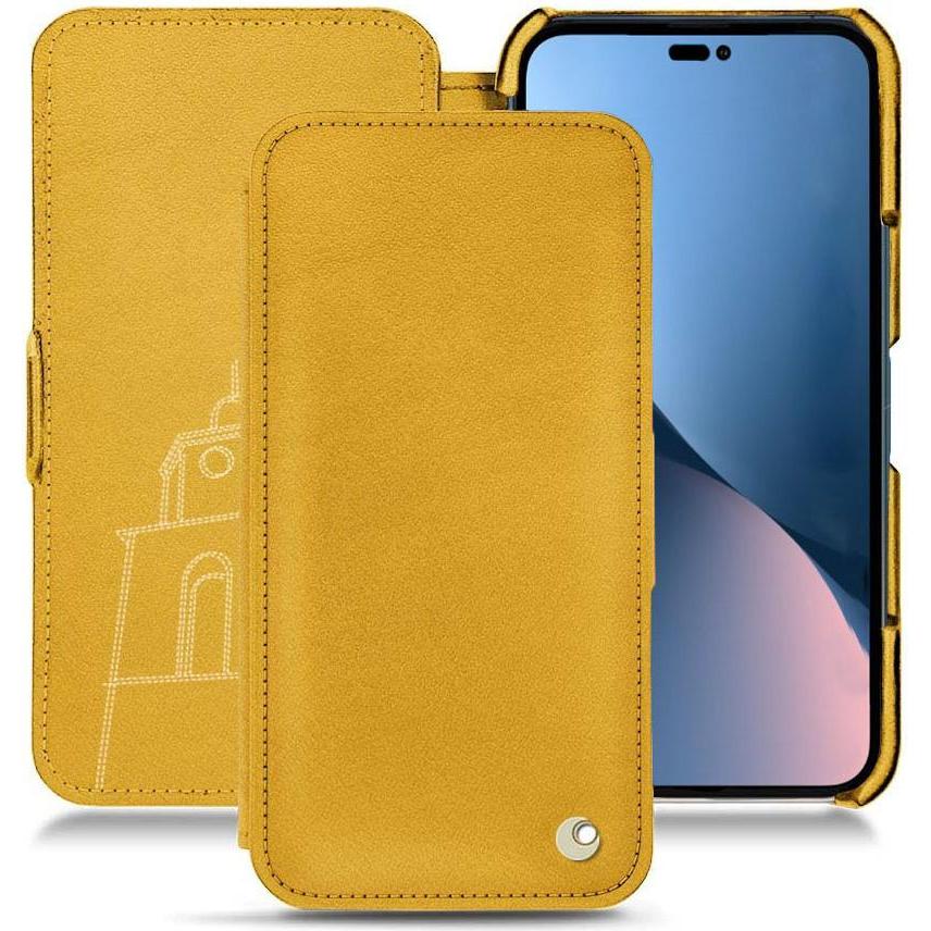Noreve Lederschutzhülle horizontal (Apple iPhone 14 Plus), Smartphone Hülle, Orange