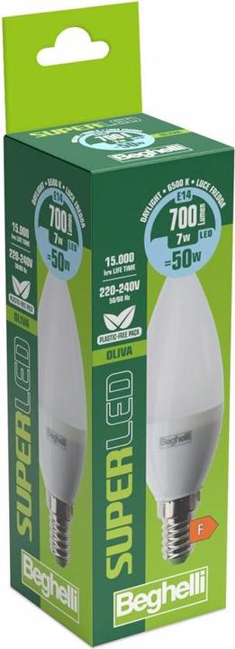 Produktbild Beghelli SuperLED Energiesparlampe Cool White 6500 K 7 W E14 F (E14, 700 lm, 1x)