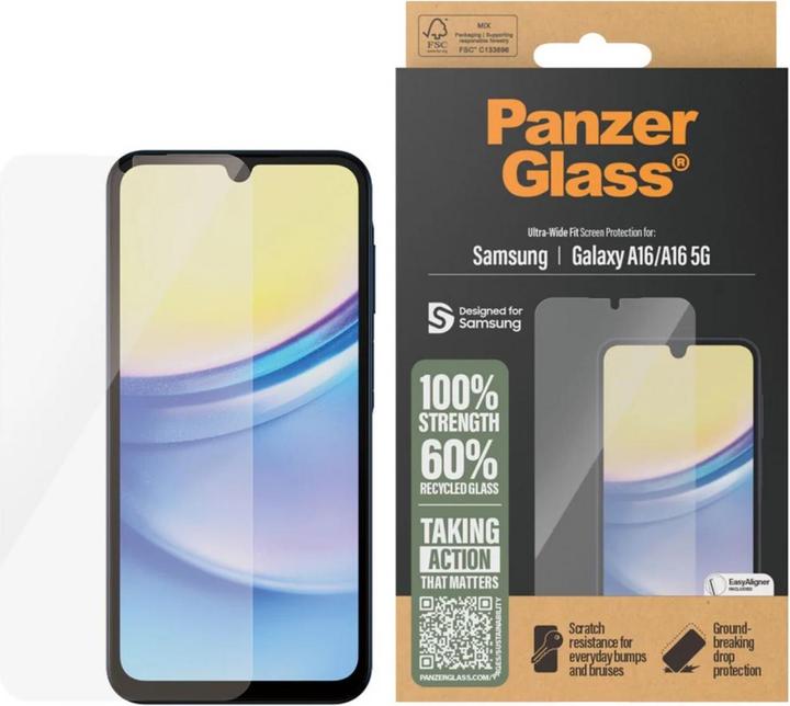 PanzerGlass Ultra-Wide Fit (1 Stück, Samsung Galaxy A16, Samsung Galaxy A16 5G)