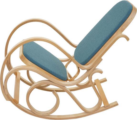 Produktbild Swisshandel24 Schaukelstuhl, Schwingsessel Fernsehsessel, Massiv-Holz - Eiche-Optik, Stoff/Textil grün