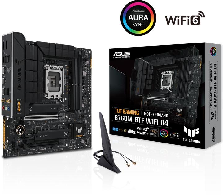 Productafbeelding ASUS TUF Gaming B760M-BTF D4 (LGA 1700, Intel B760, mATX)