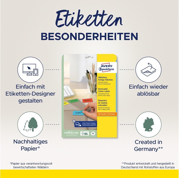 Produktbild Avery L6033 Abziehbare Etiketten