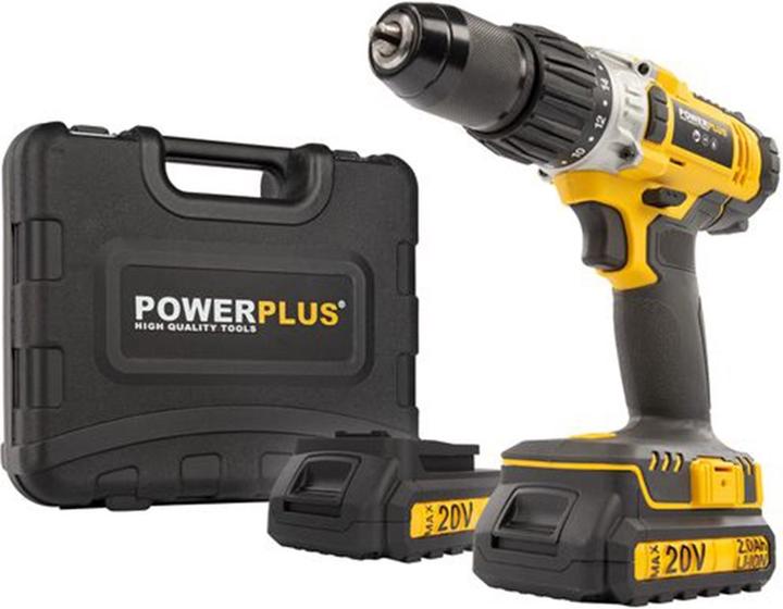 Produktbild Powerplus Schlagbohrmaschine, -schrauber 20V 50Nm - inkl. 2 Akkun 20V 2.0Ah und Ladegerät (Schlagbohrschrauber)