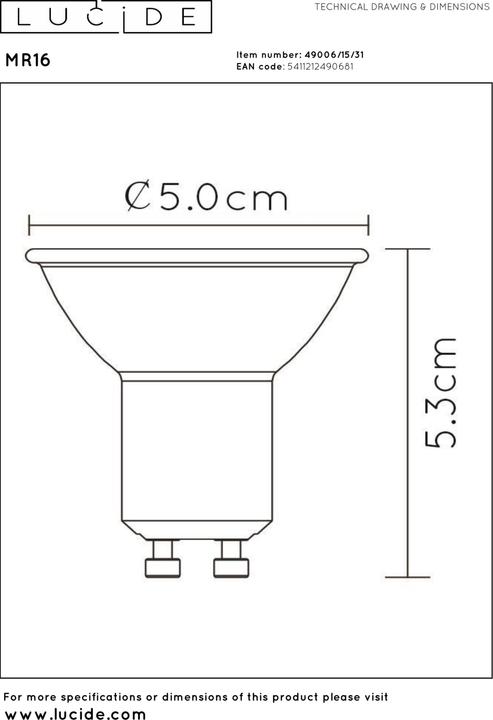 Actual product image Lucide GU10 (GU10, 320 lm)