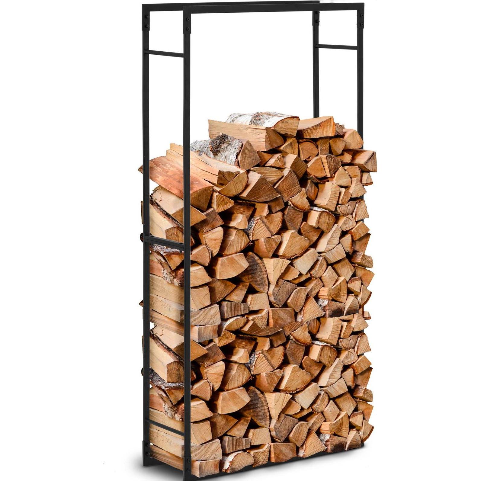 Hillvert, Zubehör Kerzen + Kamin, Kaminholzregal Brennholzregal Holzständer Feuerholzregal 35 kg Stahl schwarz (60 x 25 ...