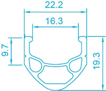 Produktbild Alexrims DC19 MTB-Felge, V-Bremse, 19-mm-Konus, 26 Zoll (26")