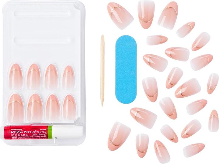 Produktbild KISS Nails - Ks Voguish Fantasy French - Eclatant (Kunstnägel, Eclatant)