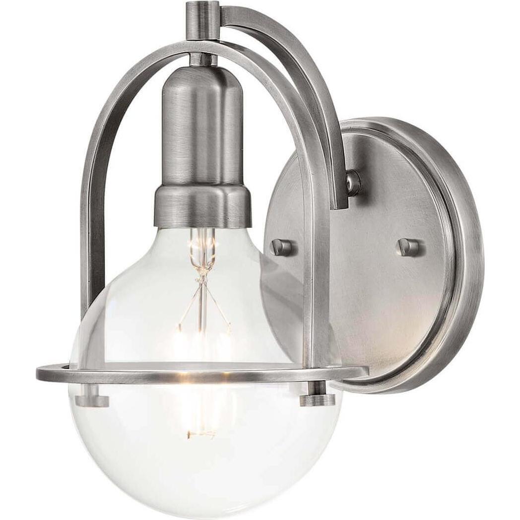 Elstead Lighting, Wandleuchte + Deckenleuchte, Somerset Wandleuchte E27 Klar Nickel gebürstet (E27)