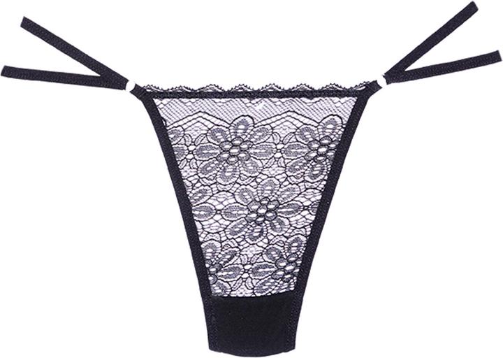 Produktbild Allure Tanga aus Spitze und Mesh - Einheitsgrösse - Schwarz (One Size)