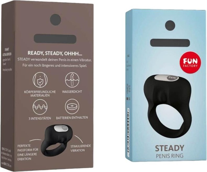 Actual product image Fun Factory Steady Cockring With Vibration Black