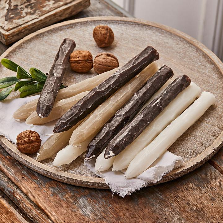 Produktbild Loberon Kerze 12er Set Savineau creme/braun (12 Stk.)