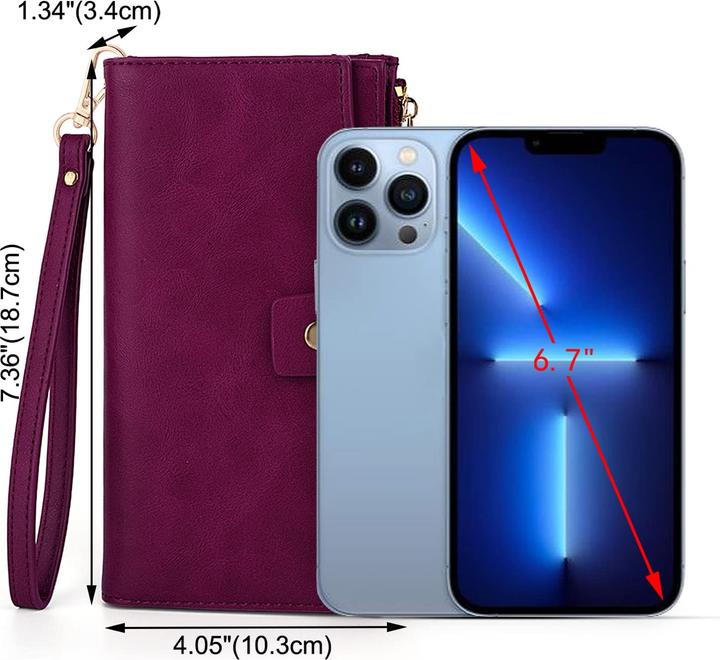 Produktbild Only-Bags.Store Brieftasche RFID-Blockierung Grosse Kapazität Vegan Leder Clutch Wallet 21 Card Slots Holder