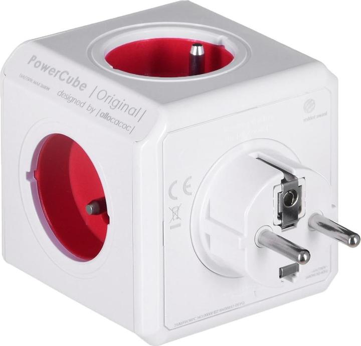 Produktbild Allocacoc PowerCube Original Type E Innenraum Rot Verlängerungskabel (PowerCube RED 2100RD) (5x, CEE 7/5)