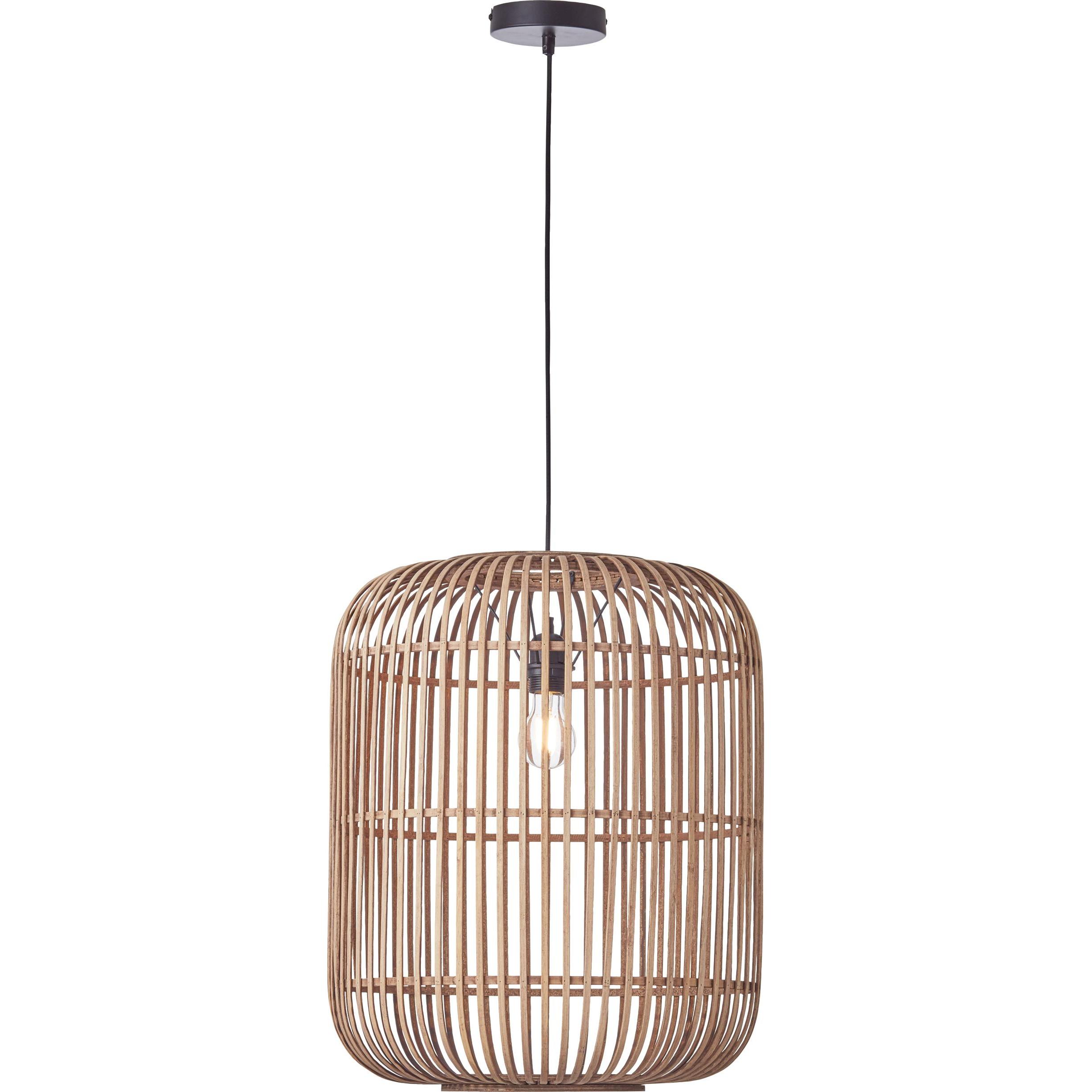 Brilliant, Pendelleuchte, Woodrow Pendelleuchte 45cm hellbraun (E27)