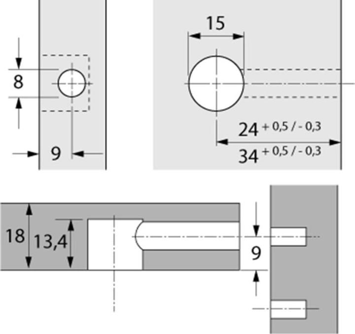 Actual product image Hettich Eccentric connecting fitting Rastex 15, for 18 mm shelves (Connection fitting, 1 pcs.)