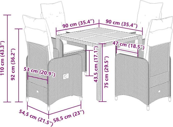 Produktbild vidaXL Bistro Set