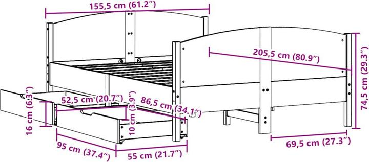Image du produit vidaXL Bettgestell (150 x 200 cm)
