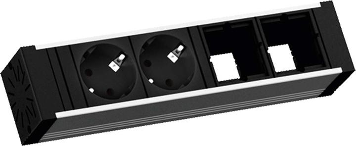 Actual product image Bachmann VENID 2x protective contact 2x ABD black (4x, CEE 7/3)
