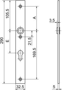 Glutz Schutztürschild 52141, 52143 glide/easyfix® innen (Türschildgarnitur)