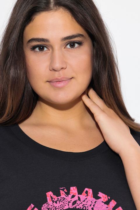 Produktbild Ulla Popken T-Shirt, runder Aufdruck, Oversized, Rundhals, Halbarm (46, 48)