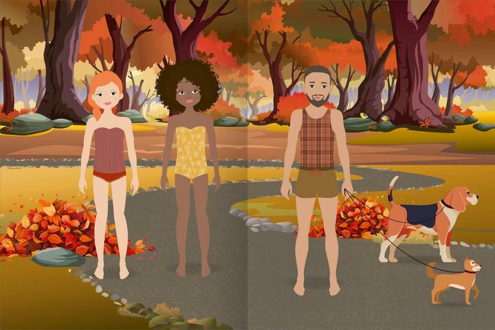 Produktbild Sticker-Anziehpuppen Metallic – Im Herbst