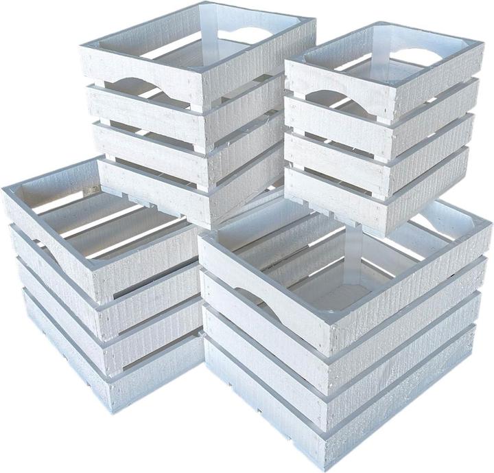 Image du produit Natura Punto Caisses en bois blanches, lot de 4