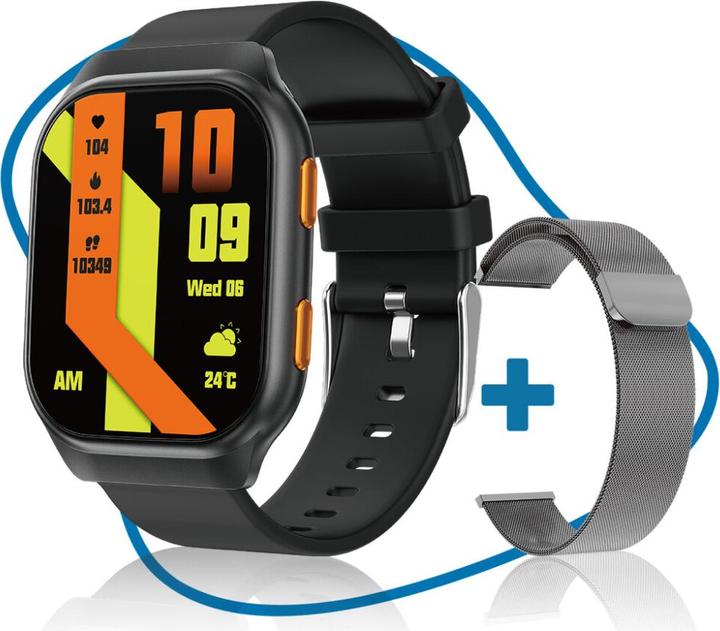 Actual product image Ishiva UFUZON Smartwatch Herren/Damen - Schwarz