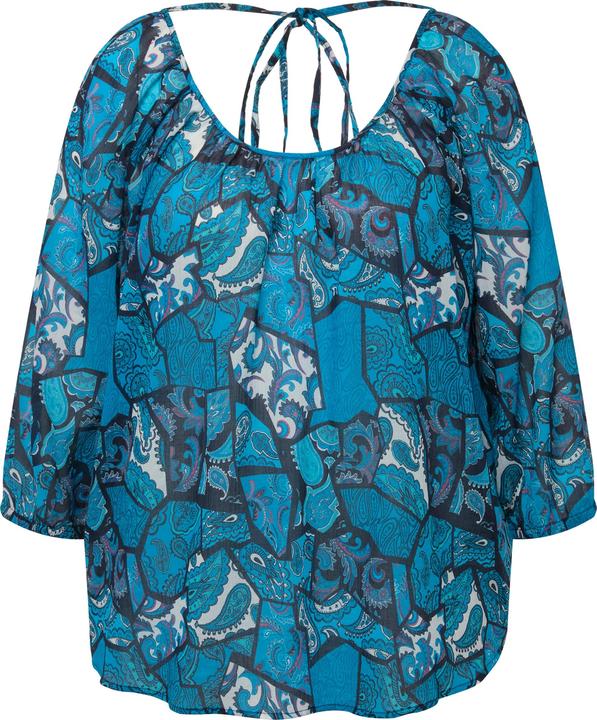 Immagine prodotto Ulla Popken Bluse, floraler Druck, Rundhals, Rücken-Bindeband (58)