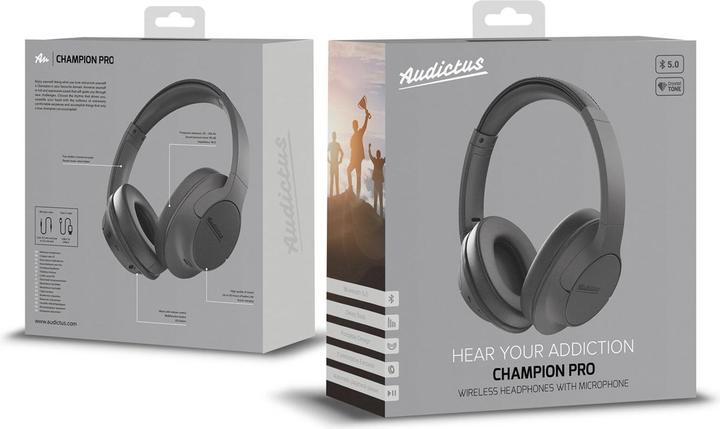 Image du produit Audictus Casque Champion Pro, supra-auriculaire, sans fil, microphone, noir (Sans fil)