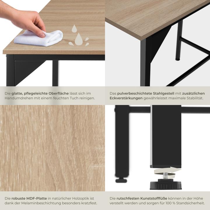 Image du produit tectake Table de salle à manger Belfast (120 x 120 x 75 cm)