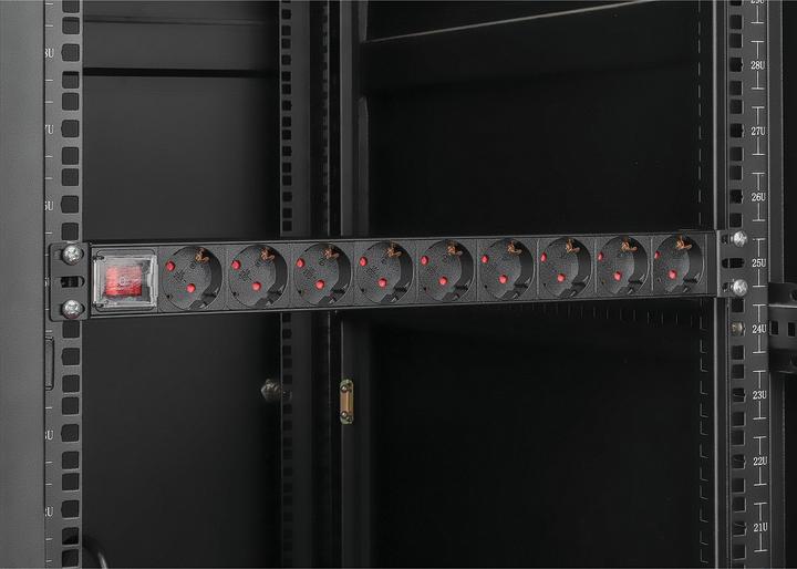 Produktbild Intellinet 19" 9-fach Steckdosenleiste / PDU, Schutzkontakt, 1 HE