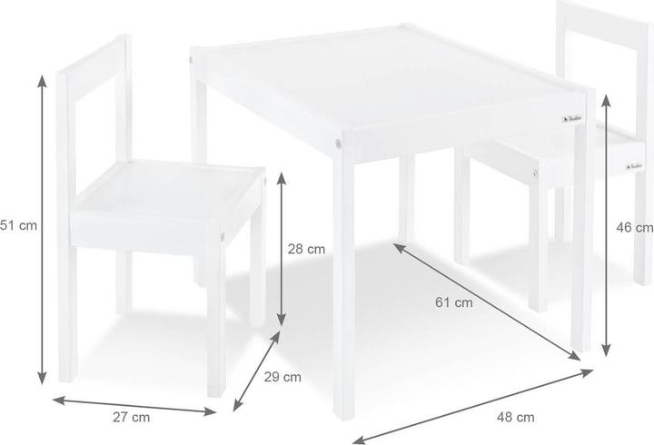 Immagine prodotto Pinolino Kindersitzgruppe „Olaf”, weiss, 3-tlg.