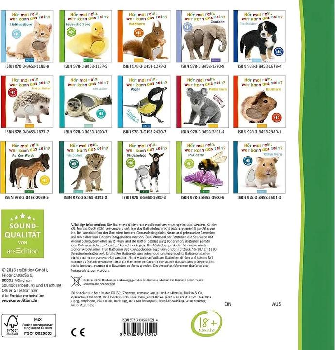 Immagine prodotto Hör mal rein, wer kann das sein? Streicheltiere (Tedesco)