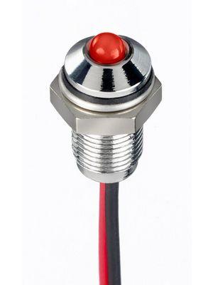 Produktbild RS PRO 6mm prom IP67 sealed chrome LED, red 24V