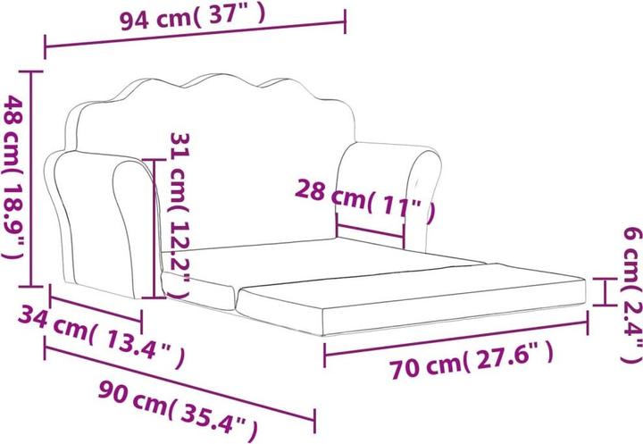 Produktbild vidaXL Kindersofa