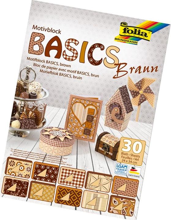 Produktbild Folia Motivblock Basics braun (270 g/m², 30x)