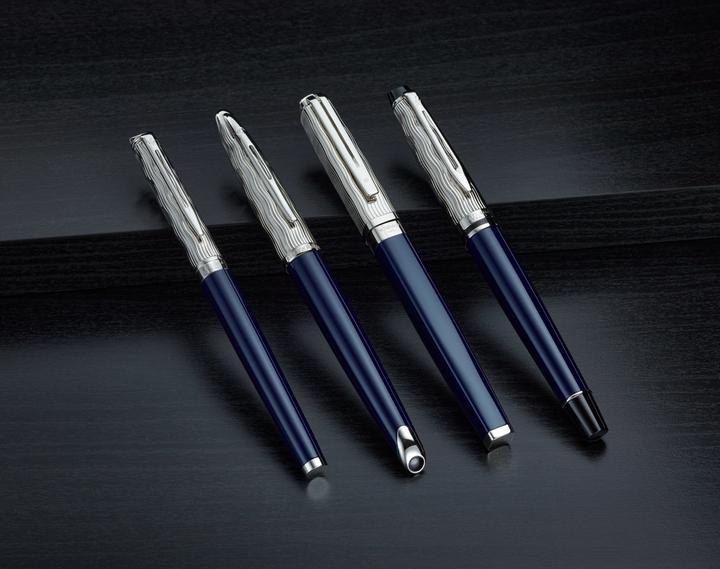 Image du produit Waterman Roller Hémisphère DeLuxe C.C Deep Lacquer F S. (Argent, Bleu, 1 x)