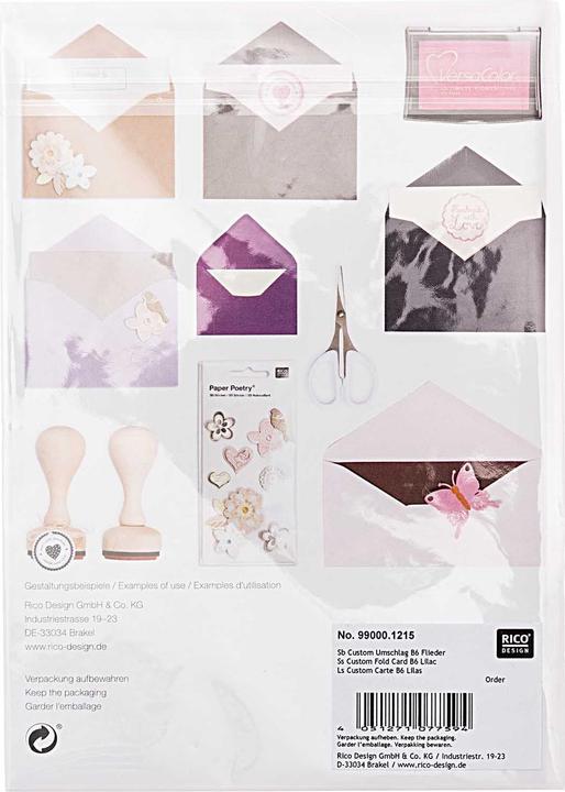 Produktbild Rico Design Paper Poetry Essentials Umschlag B6 Flieder, Position (B6, 50x)